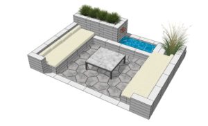 Neo_strefa wypoczynkowa z fontanną(3) Fontanna – Lato coraz bliżej, a wraz z nim gorące dni i wieczory – Stwórz fontannę w swoim ogrodzie!